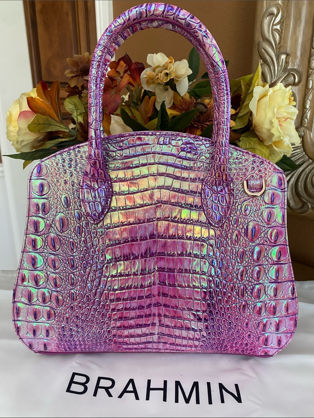Brahmin Rosetta and matching Lennon wallet, Purple Iris - Picture 2 of 7